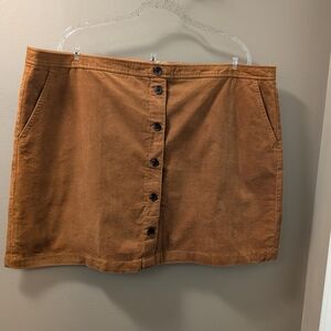 🤎J. Crew 22W Corduroy Button-Front Mini Skirt